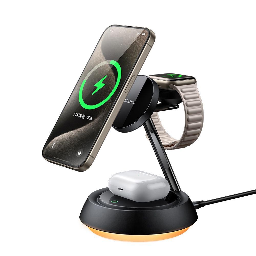 شارژر وایرلس 3 کاره مک دودو Mcdodo CH-495 Magnetic Wireless Charger Station